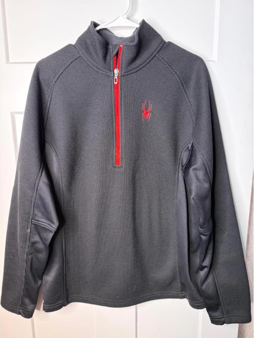 NWOT Spyder Men's Boundless 1/4 zip in black and red NWOT Large fleece lined